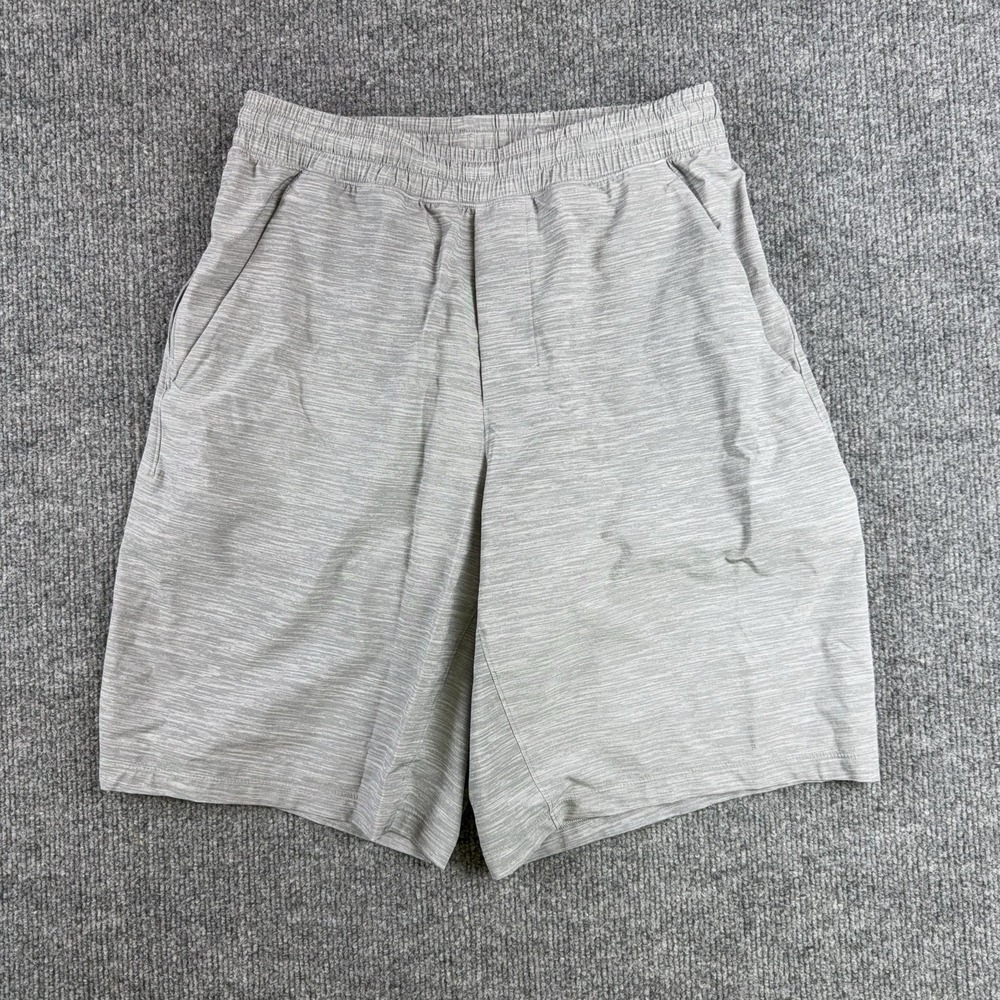 Lululemon Shorts Mens Large Gray Athletic 9 Inseam Drawstring Pockets Running